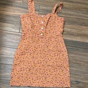 No Boundaries Floral Snap-Front Jumper Dress